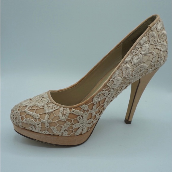 Call It Spring Cream Crochet Detail Heels - Picture 3 of 4